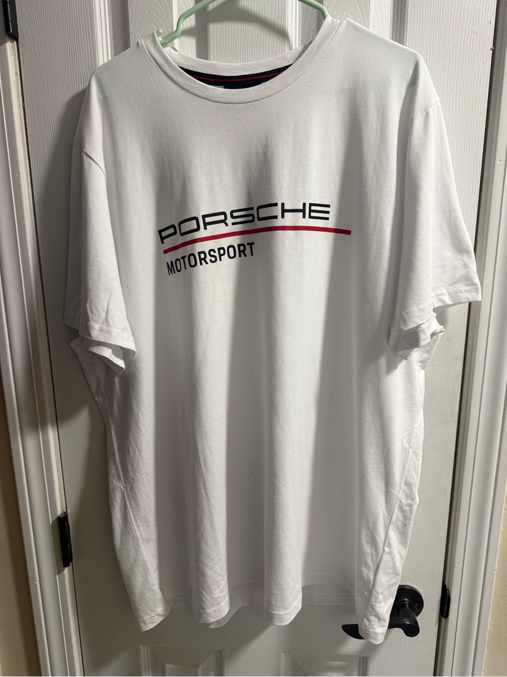 Official Porsche Motorsport Men's Fanwear T-Shirt White Red Black Logo XXL NWT